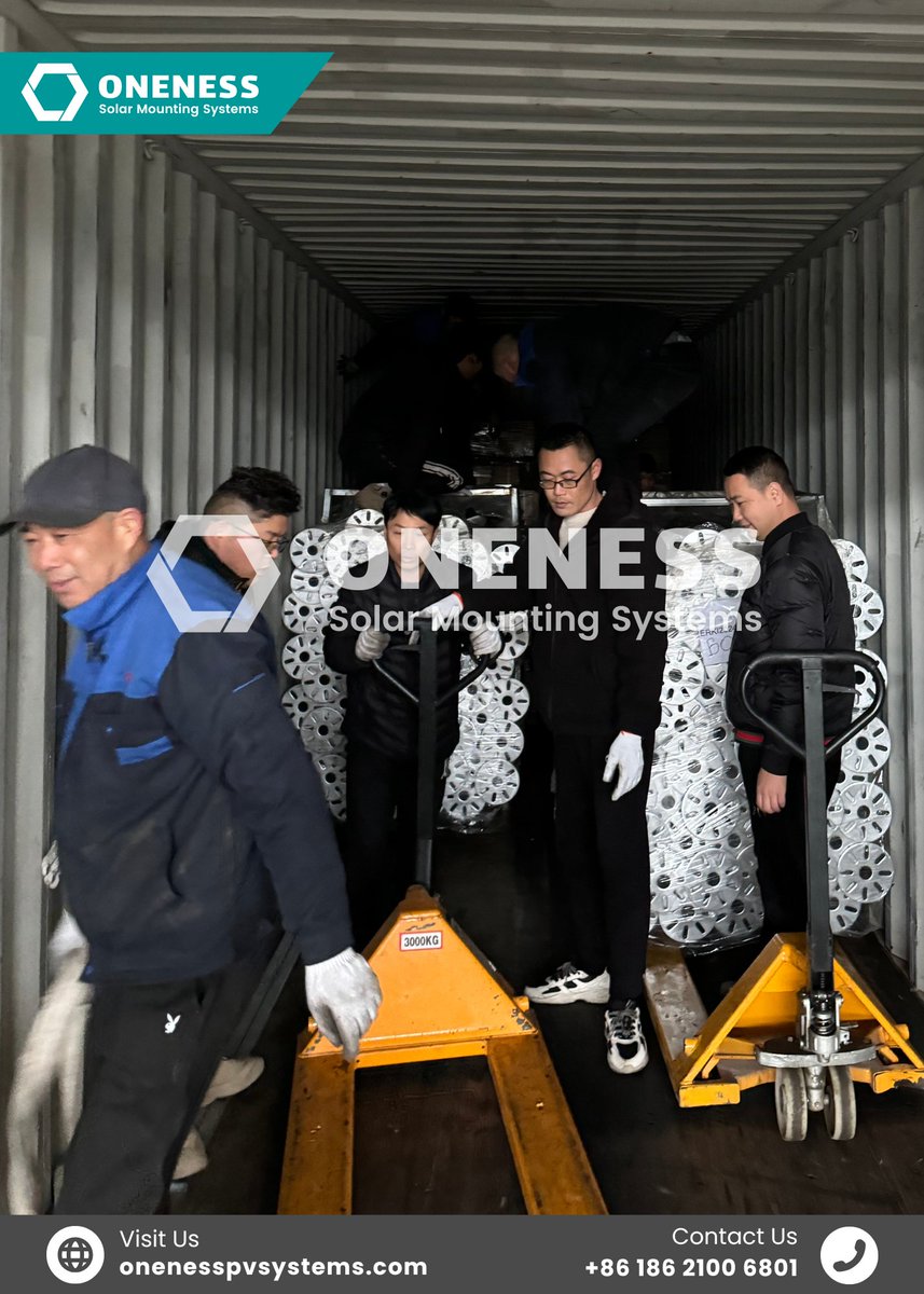 IvanYordanovBUL's tweet image. 🚛 Loading Day at ONENESS SOLAR MOUNTING SYSTEMS ⚙️☀️
A batch of precision-engineered solar mounting systems is on its way to power sustainable projects across the world 🌍💪

#ONENESS #SolarMountingSystems #RenewableEnergy #Sustainability #Teamwork #Logistics #CleanEnergy
