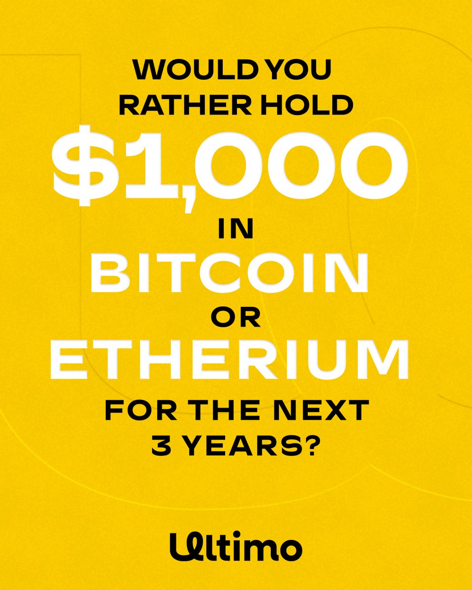Would you rather hold $1,000 in Bitcoin or $1,000 in Ethereum for the next 3 years?
Drop your pick below and tell us why! 💬👇