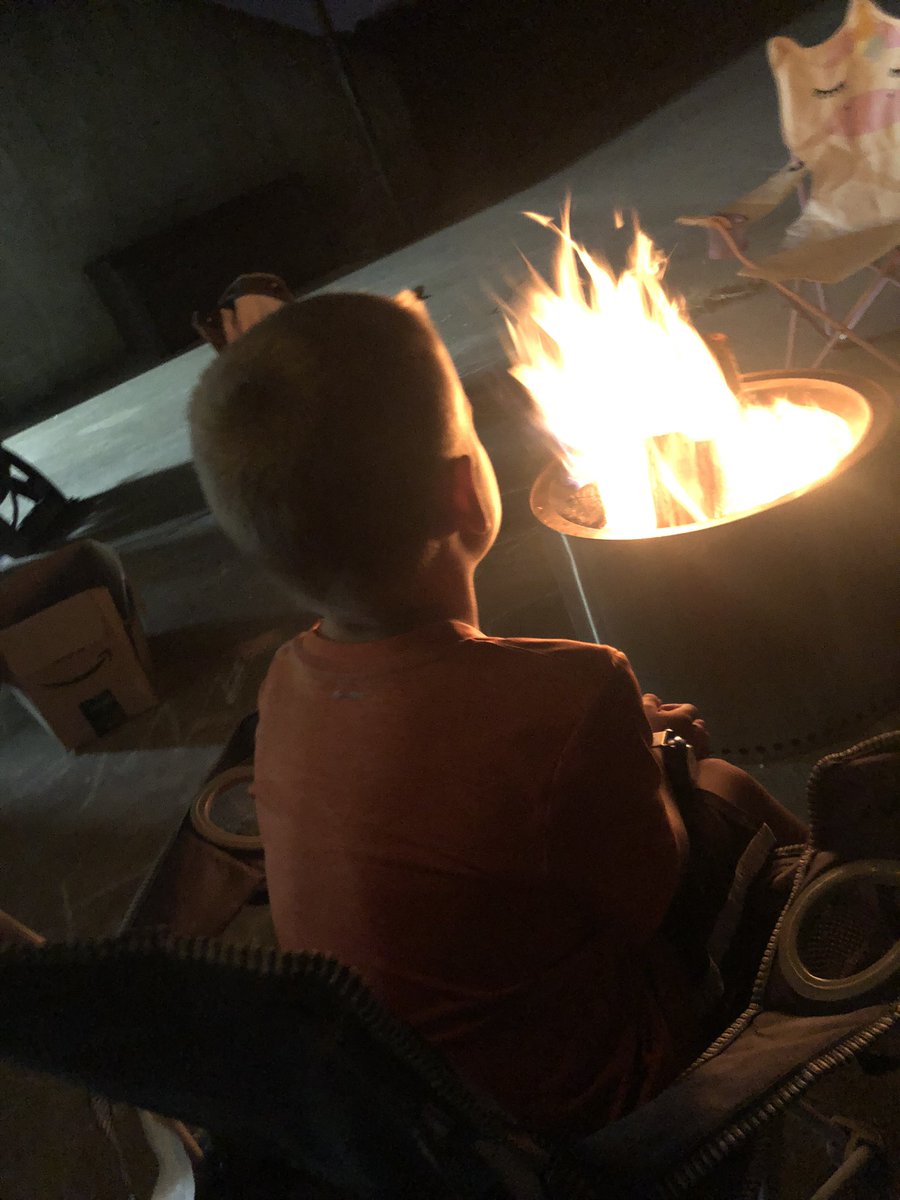 EBC_1's tweet photo. Cedar did some whittling today after school, and now we’re ending the day around a fire he got started all by himself. Grandpa has been teaching him some beneficial skills. https://t.co/H7llaO8UWG