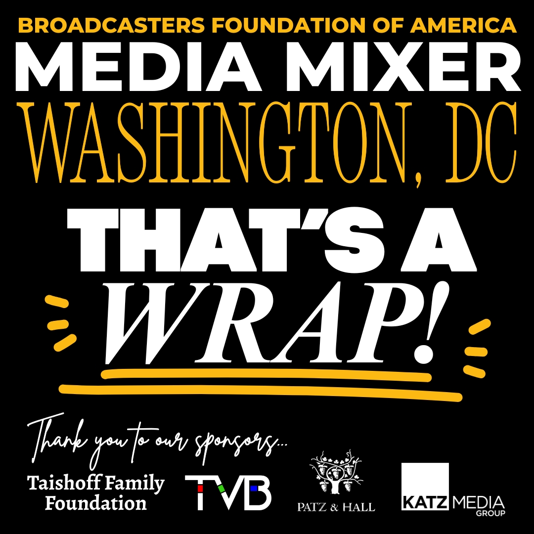 Thank you to everyone who came out for #BFOAMediaMixer in Washington, DC! Shout out to our sponsors Taishoff Family Foundation, @TVB, <a href="/katzmediagrp/">Katz Media Group</a>, and <a href="/PatzHall/">Patz & Hall</a>! This marks the 5th city on our nation wide tour. Where should we visit next?