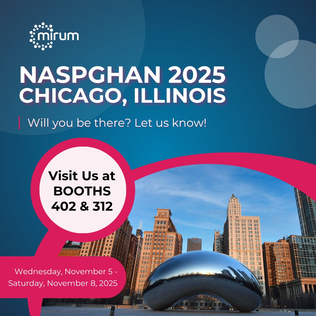 Team Mirum is here at the 2025 NASPGHAN Annual Meeting! We’re looking forward to another great congress filled with meaningful discussions, learning, and connections with respective communities. Come say hello at booths 402 &amp; 312 — we can’t wait to see you there!

#NASPGHAN
