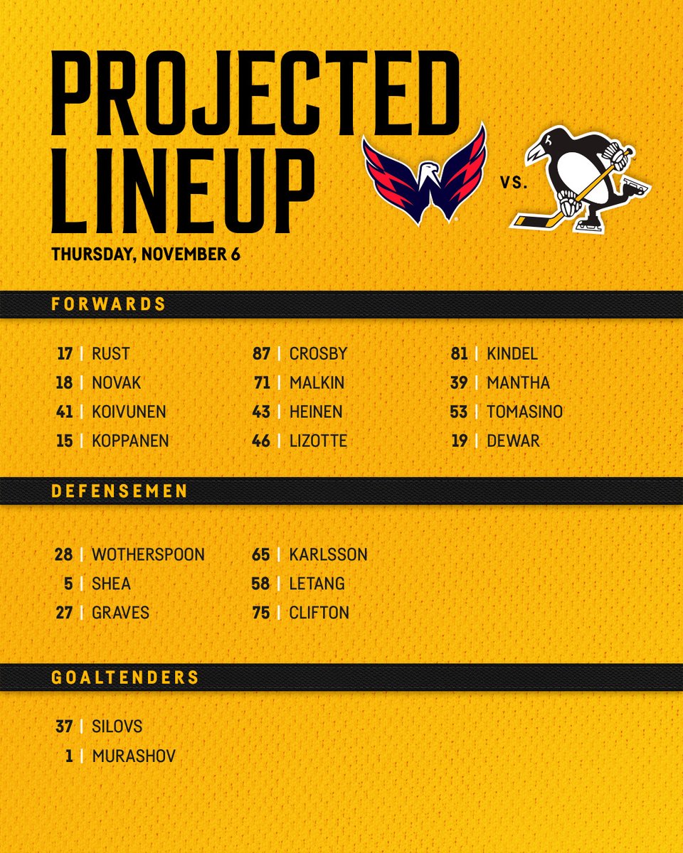 Tonight's lineup vs. the Capitals 🏒