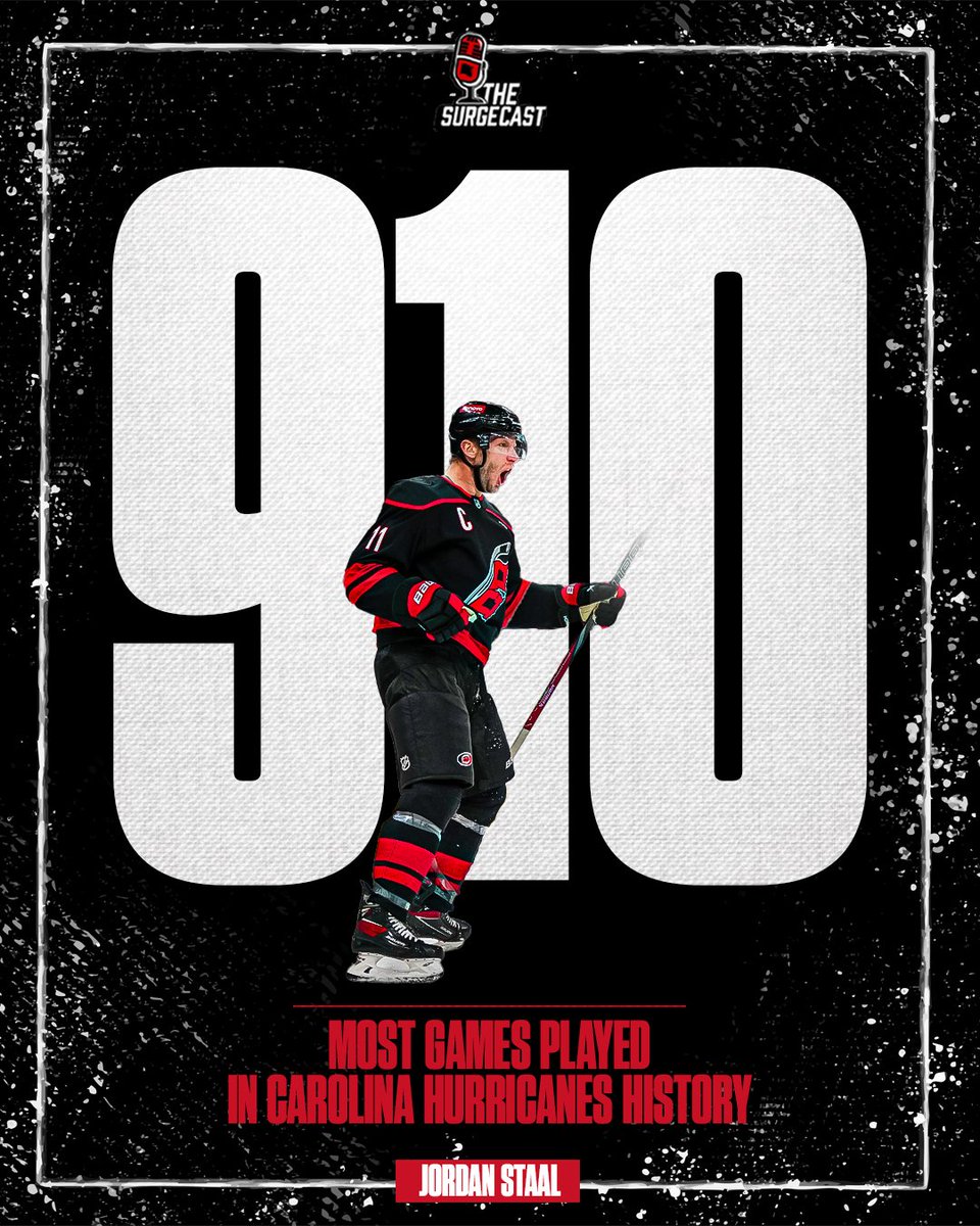 The NEW leader for games played in a Carolina Hurricanes uniform - Jordan Staal