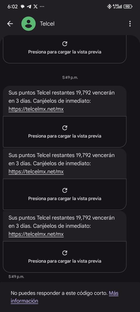PAFRAA8's tweet photo. @Telcel Hola, disculpen me llegó este mensaje pero solo quisiera corroborar que si es de ustedes 😲 https://t.co/VV9b2hyUUu