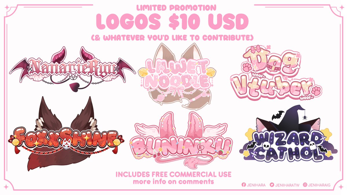 ✨BIG PROMO SURPRISE ME LOGOS✨5 slots
For a limited time I’m offering them at $10usd (and whatever you’d like to contribute). I’m raising funds for tests related to my empty sella syndrome and a CSF leak.
Tysm for the support
↻+♡ appreciated!