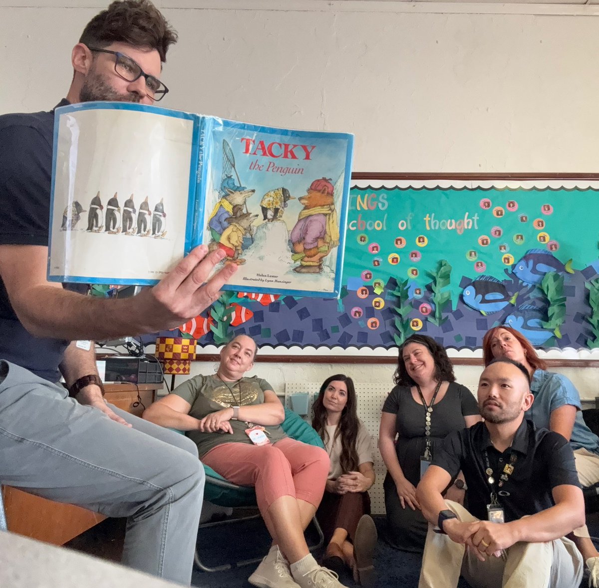 WINGS 5-8 team is always ready to #DropEverythingAndRead! We enjoyed one of Mr. Gannott's favorites, "Tacky the Penguin".
#TeamGifted <a href="/PhelpsCenter/">Phelps Center</a> <a href="/officialSPS/">Springfield Public Schools</a> <a href="/HowertonGifted/">Julie Howerton</a> <a href="/AlexTennisWiley/">Alex Wiley</a>