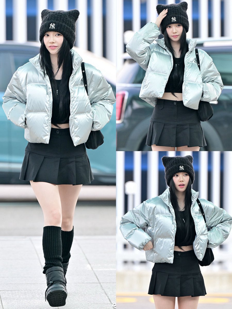ujiminphoria's tweet photo. THE CAT EARS BEANIE😭 KARINA’S OUTFIT IS SO CUTE https://t.co/GT9sPfgkHg