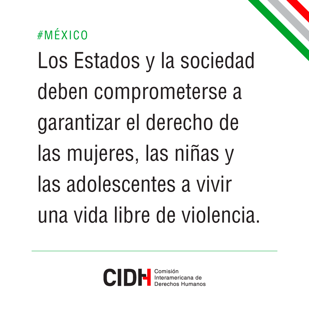#México: #CIDH condena el acoso sexual y la violencia contra la presidenta de la República <a href="/Claudiashein/">Claudia Sheinbaum Pardo</a> que tuvo lugar el 4 de noviembre en público y exige que se investigue y castigue este acto. Todas las mujeres están expuestas a la violencia de género y su prevención debe ser
