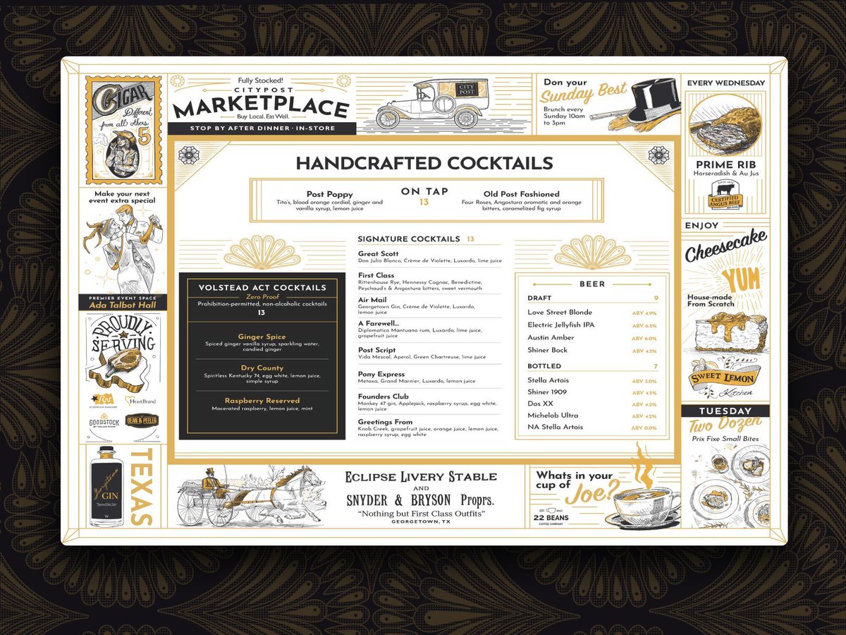 Wattle_n_Daub's tweet image. Full dinner menu design for the Citypost Chophouse

#menu #menudesign #print #printdesign #illustration #customillustration #graphicdesign