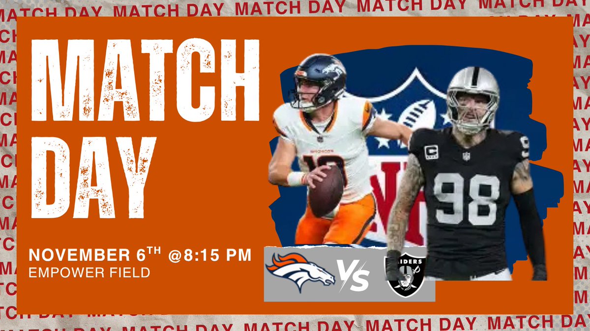 Division Rivalry is set to begin in 1 hour. Can Maxx Crosby and the Raiders take down Bo Nix and the Broncos?