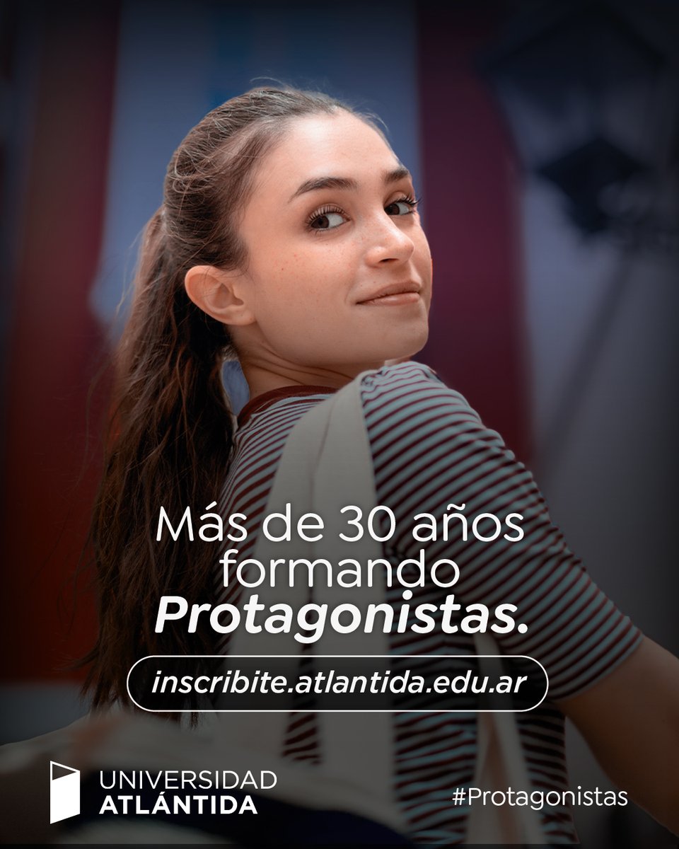 COMENZÁ UNA NUEVA ETAPA EN LA ATLÁNTIDA

Ya están abiertas las inscripciones 2026 🏛️

Elegí tu carrera y estudiá en la modalidad que mejor se adapte a vos: presencial o a distancia.

🔗inscribite.atlantida.edu.ar

#Ingreso2026