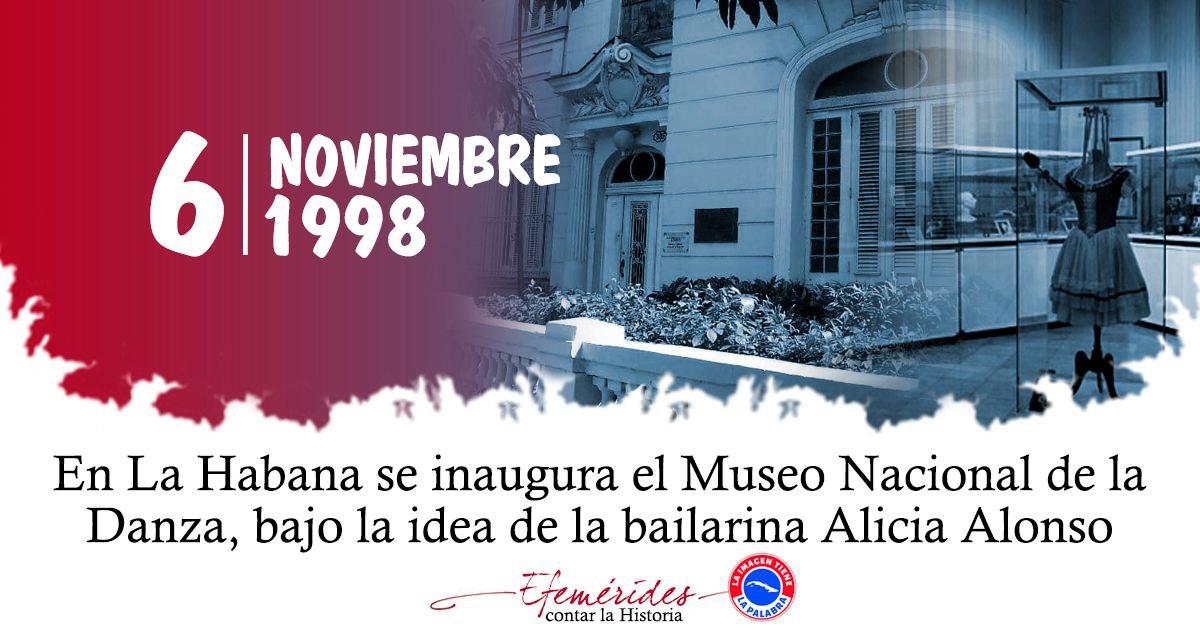 🗓️ Hoy, Aniv. 27 de la inauguración del Museo Nacional de la Danza.

🏛️Creado por el Consejo Nacional de Patrimonio Cultural, con motivo del 50 aniversario del Ballet Nacional de 🇨🇺, dedicado a exhibir objetos y documentos de la danza desde el siglo XVII.

#HistoriaAlDía