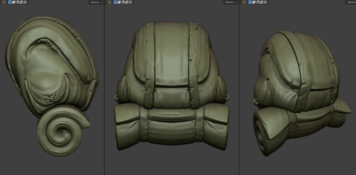 Nahuel_Belich's tweet image. two millon tris, its not zbrush territory but its not bad either. 
By the way, the new &quot;Curve to Tube&quot; #modifier with round caps and resampling its beautiful.
#b3d #sculpt