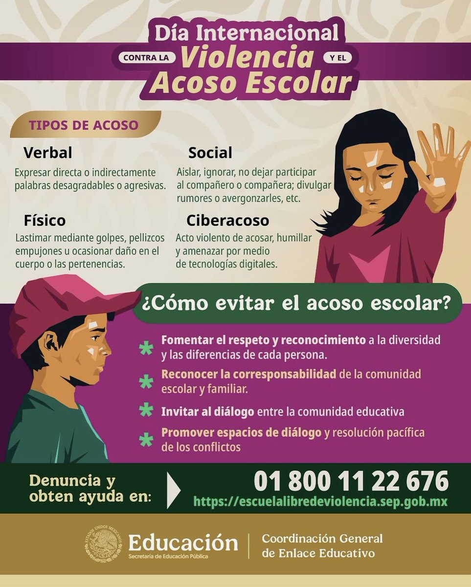 CristinaCruz_MX's tweet photo. Hoy alzamos la voz para decir ¡No al acoso escolar!

El acoso no es un "juego" ni una "broma"; es una forma de violencia que afecta la autoestima, el bienestar y el aprendizaje de niñas, niños y adolescentes. https://t.co/BaLXTJyCK8