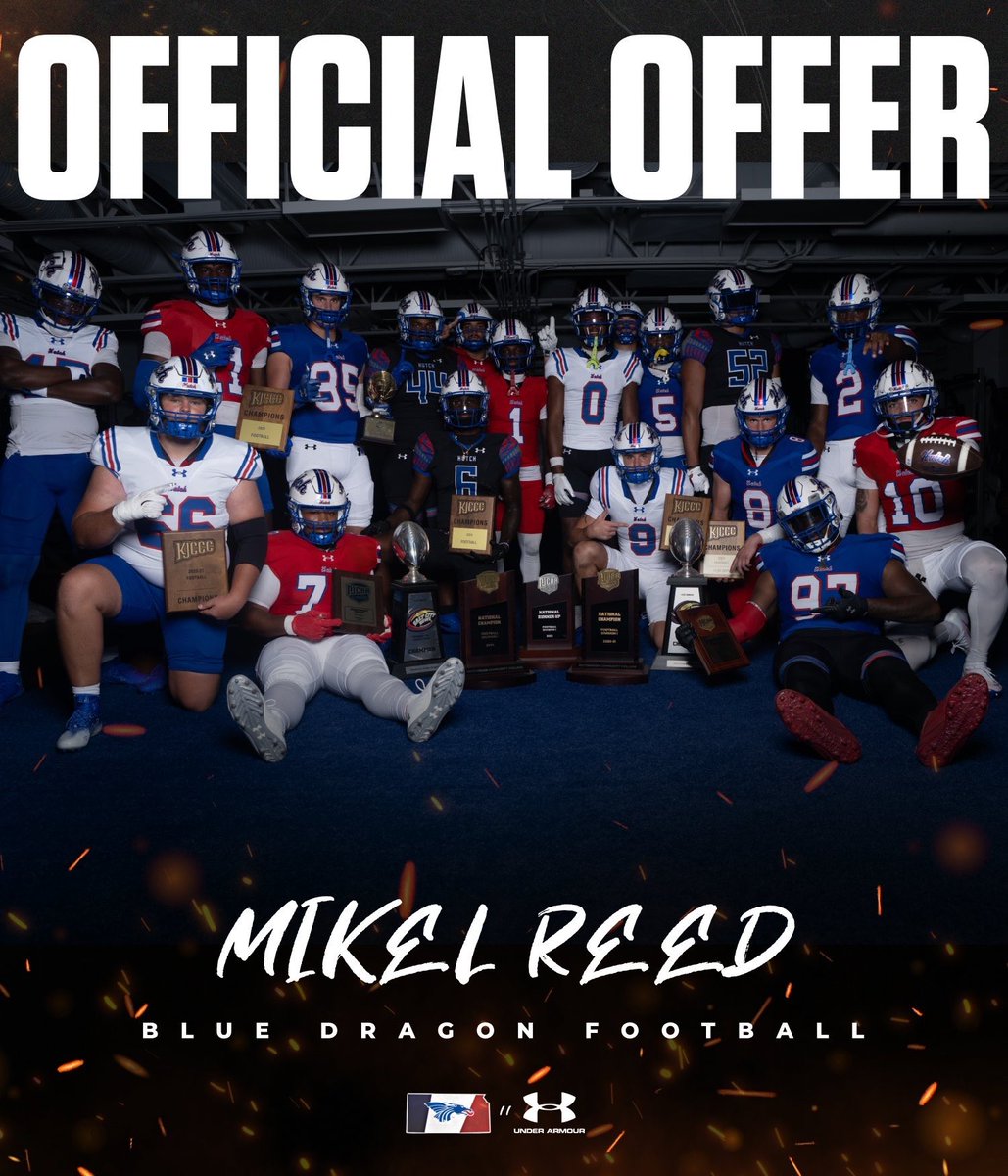 After a great conversation with <a href="/coachroberson42/">CoachDeebo42</a> I am blessed to receive an offer from <a href="/BlueDragonsFB/">Hutchinson Blue Dragon Football</a>!