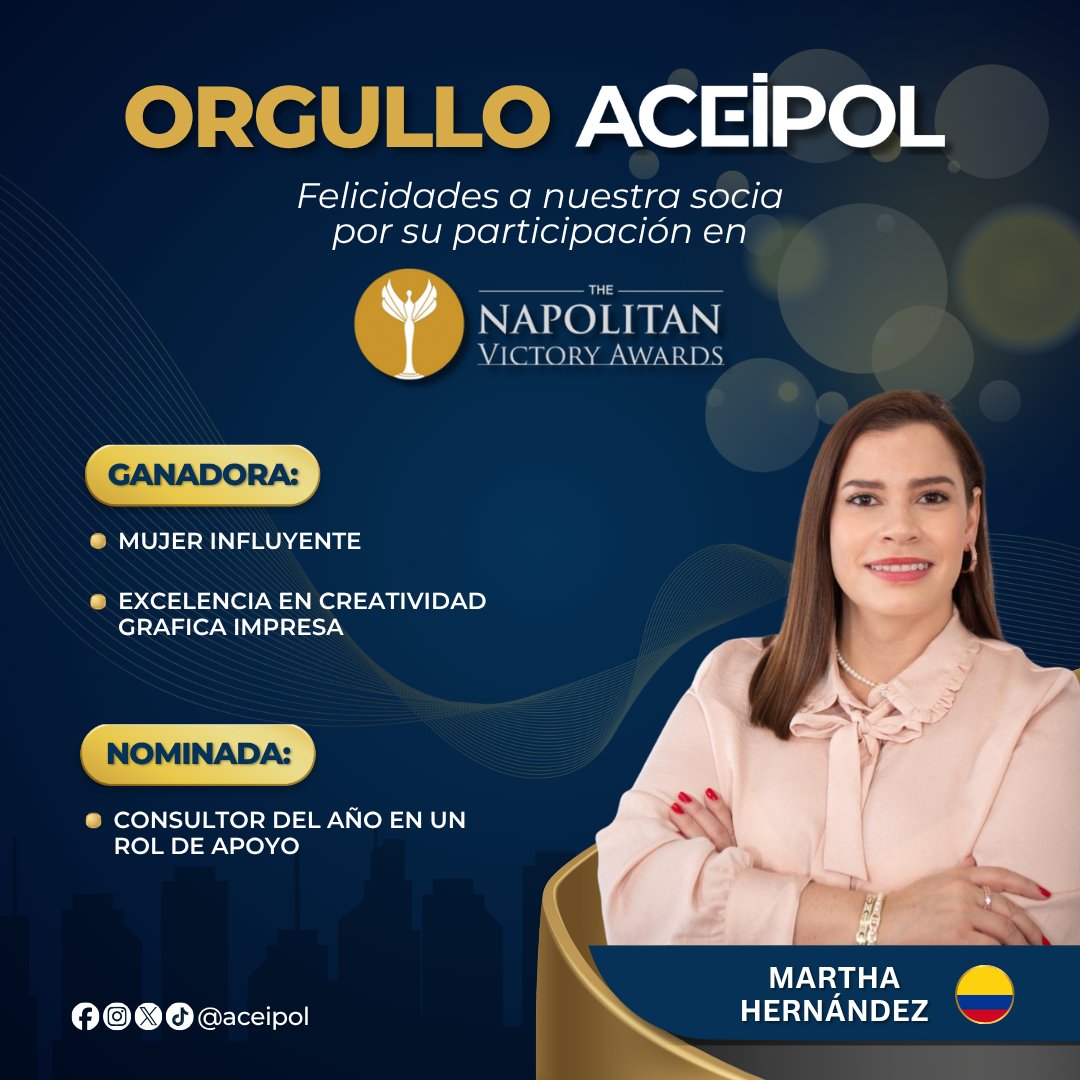 Celebramos los logros de nuestra socia <a href="/martha_her_a/">Martha Hernández</a>, reconocida en <a href="/TheNapolitans/">The NAPOLITANS</a> por su destacada labor en la ComPol. 🏆

¡Felicitaciones! 👏 #OrgulloACEIPOL