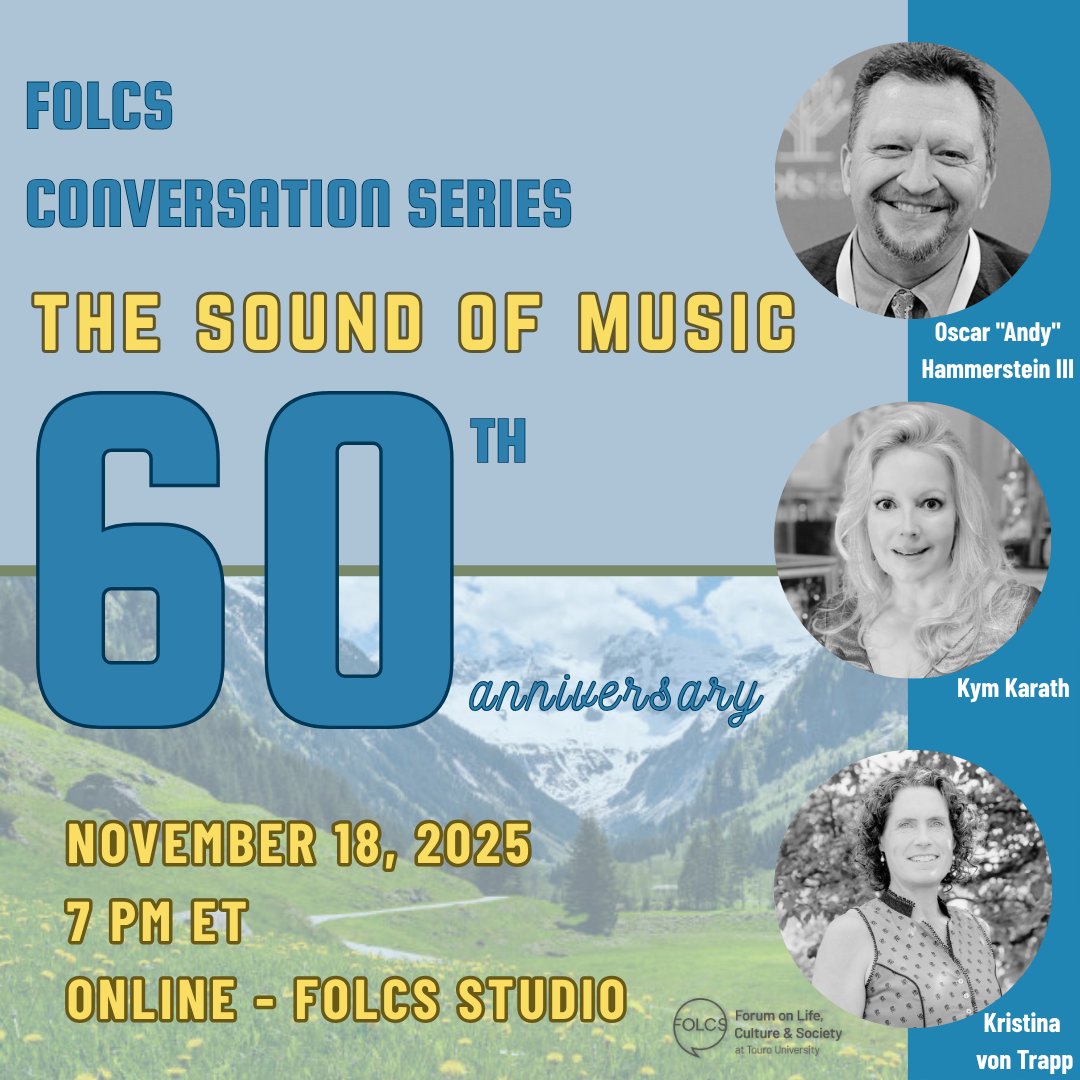 FOLCSevents's tweet image. At FOLCS, we’ve spent plenty of time grappling with big ideas around elections — now we’re shifting gears to celebrate the enduring joy behind The Sound Of Music

November 18 | 7 PM | Online FOLCS Studio

RSVP: folcs.org/upcoming-event…