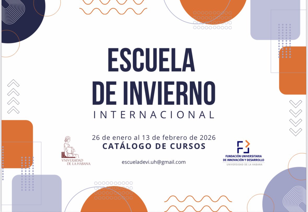 GlobalFCPyS's tweet image. Desde UNAM Cuba nos envían esta invitación a la escuela de invierno de la Universidad de la Habana, con programas accesibles que pueden ser de interés para nuestras alumnas y alumnos. 🤓