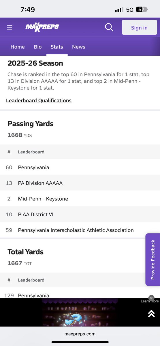 Pa, conference rankings.