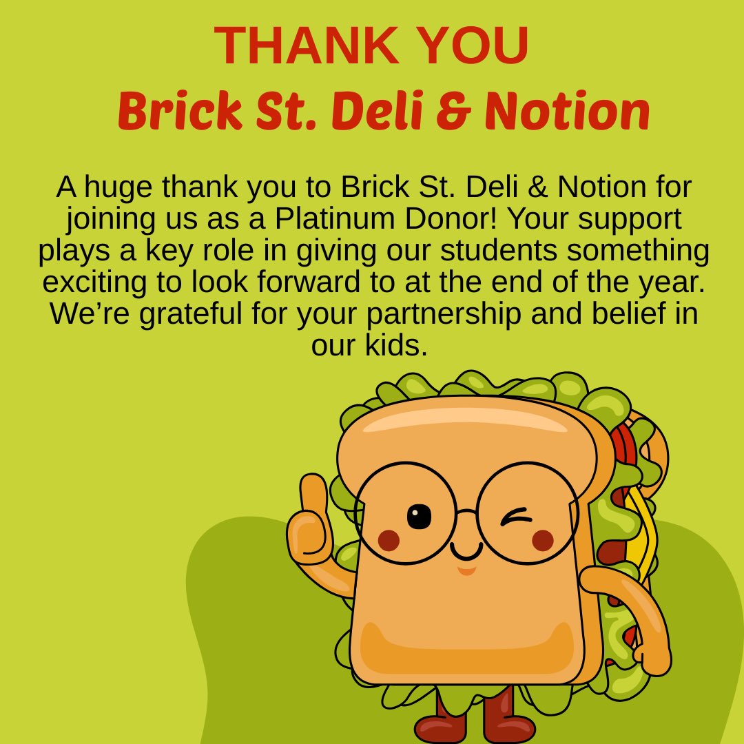 MapleCrestSTEM's tweet image. THANK YOU, BRICK ST. DELI &amp;amp; NATION! ❤️💙