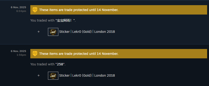 Boof_cs's tweet image. thanks @MitaoCatCS for fast and easy deal on 2x Lekr0 golds