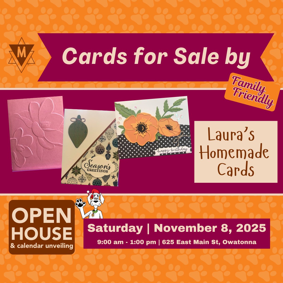 TriMGraphics's tweet image. Laura's Homemade Cards will have handmade cards for sale. Be sure to join us! Trimgraphics.com 
This FUN | FREE | FAMILY FRIENDLY EVENT is open to all! - THIS  Saturday, November 8th from 9 am to 1 pm. trimgraphics.com #openhouse #Calendar #Trimgraphics