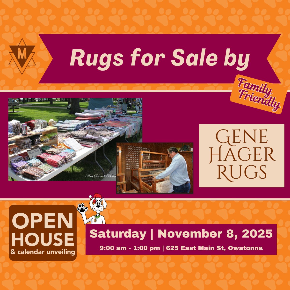 TriMGraphics's tweet image. Gene Hager will have handmade rugs for sale. Be sure to join us!
This FUN | FREE | FAMILY FRIENDLY EVENT is open to all! -  THIS Saturday, November 8th from 9 am to 1 pm. trimgraphics.com #openhouse #Calendar #Trimgraphics