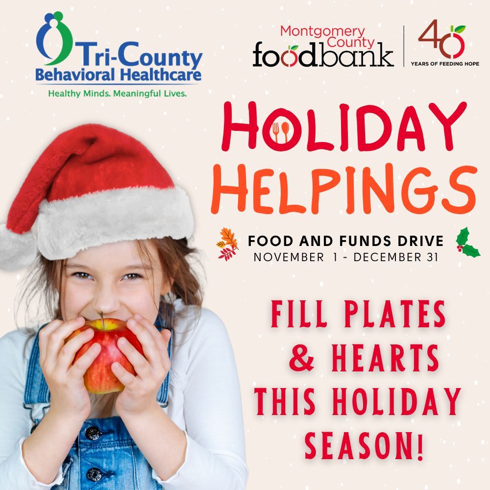 We’re collecting donations for the Montgomery County Food Bank now through Dec 3!

How you can help:
💵 Monetary donations can be made via QR code 
🥫 Drop off food at your local Tri-County facility

100% of proceeds helps feed local families this holiday season.

#GiveBack