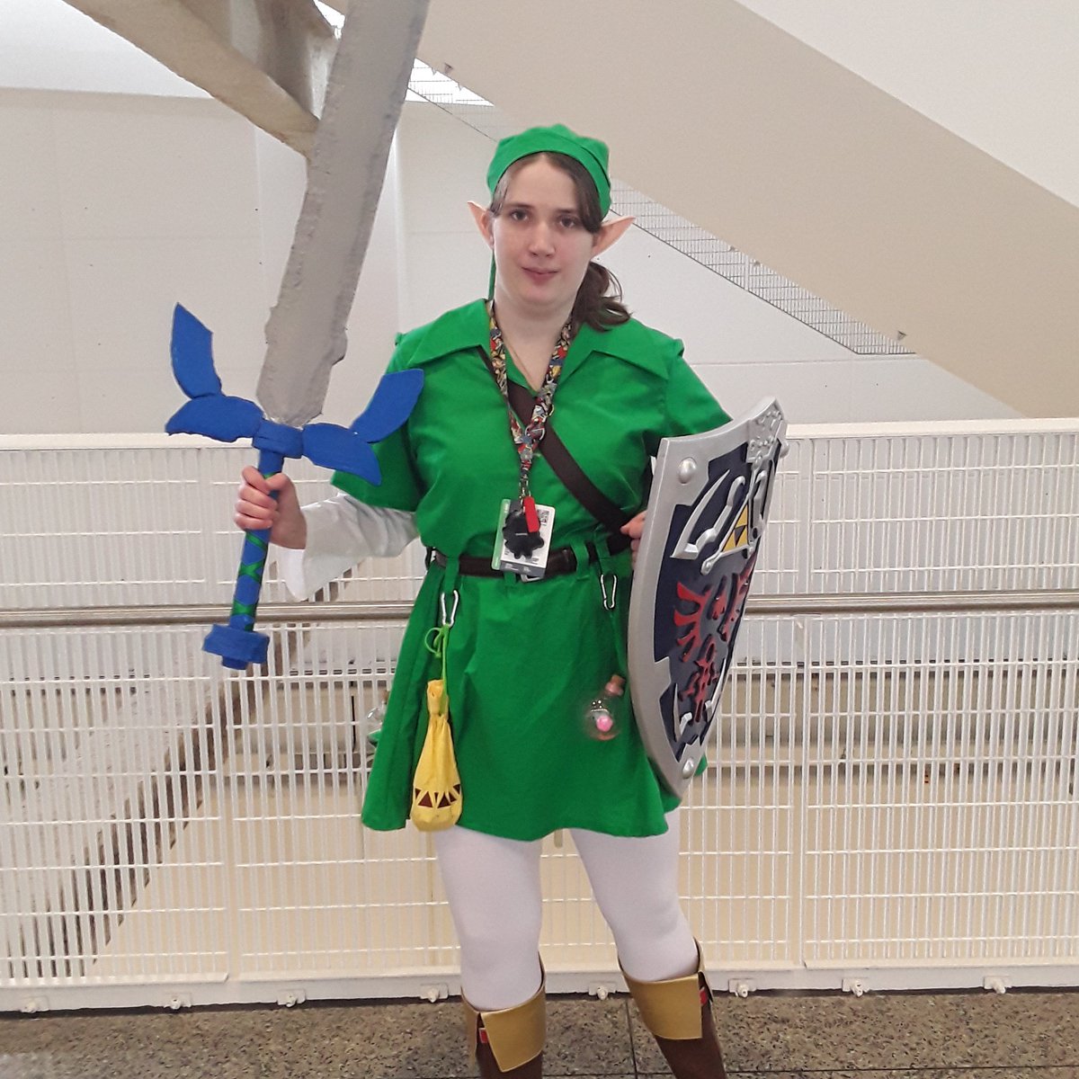 DaffyGamer's tweet photo. Going live on Twitch at https://t.co/xHbCacpKYp to play more Zelda Minish Cap! Sure Halloween was last week, but I'm going to dress up in my Link cosplay anyway! Hope to see you guys there. #twitch #zelda #cosplay https://t.co/kDNSwBPMvr
