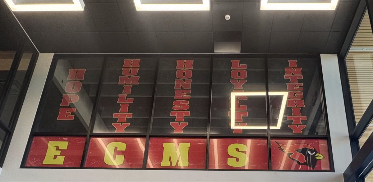 GC_Image's tweet image. Hard to get a good picture becauseof how high they are, but got to do some awesomenew window perfs for @ECMSCardinals earlier this week!! Big thanks to the Cardinals for joining the GCI Family!!
#gcifamily #schoolbranding