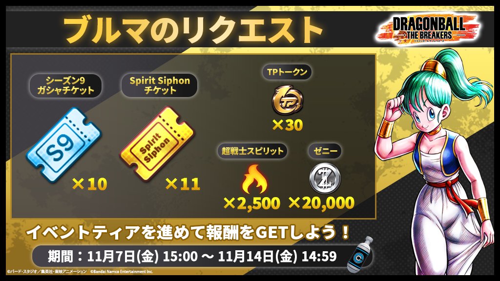 ◥◣ イベント「ブルマのリクエスト」 開催中 ◢◤ アイテムボックス