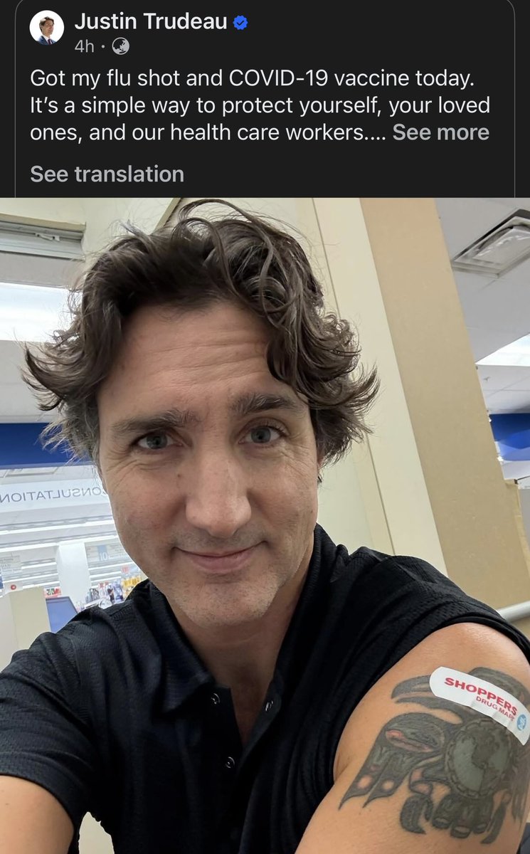 🤣😂🤡💨🤣😂🤡💨

“Got my flu shot and COVID-19 vaccine today. It’s a simple way to protect yourself, your loved ones, and our health care workers. If you haven’t gotten yours yet, book it today at your local pharmacy or clinic. 💉🍁”