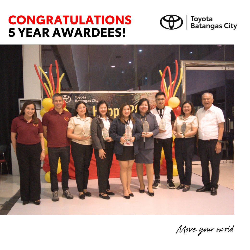 ToyotaBatangas_'s tweet image. Congratulations to our 5-Year Loyalty Awardees! Your hard work and loyalty inspire us every day.

#LoyaltyAward #5YearsService #KaToyota #EmployeeExcellence #TeamworkMatters