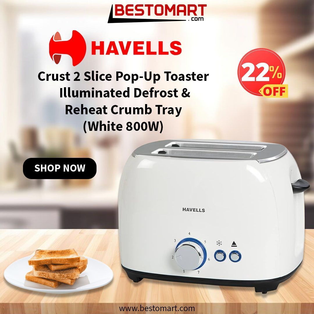 bestomart's tweet image. Get the Best for Less: ' Havells Crust 2 Slice illuminated Defrost &amp;amp; Reheat Crumb tray White  ' at BESTOMART

Bestomart - The Pride of Indian E-commerce.
For more Visit: tinyurl.com/25ef2rwn 
Contact us: +91 87541 11207 

#Bestomartindia
#HavellsToaster
#PopUpToaster