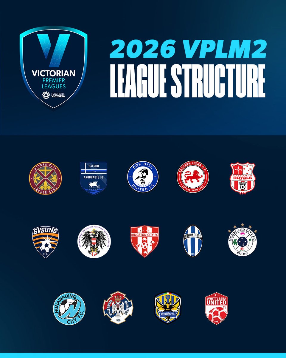 footballvic's tweet photo. The countdown to 2026 starts now ⏱️

Here’s the 2026 VPLM1, VPLM2 &amp; VPLW league structures! https://t.co/NwmvEGwNIr