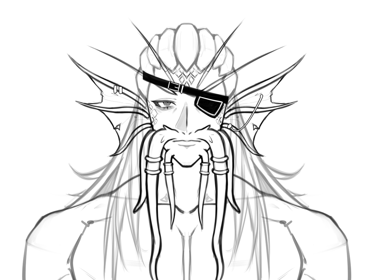 Sketch of some sea features for our customizable male VTuber model based on the recommendation from one of our early adopters (thanks Vaalus!)

#FURYOCustomizableModel