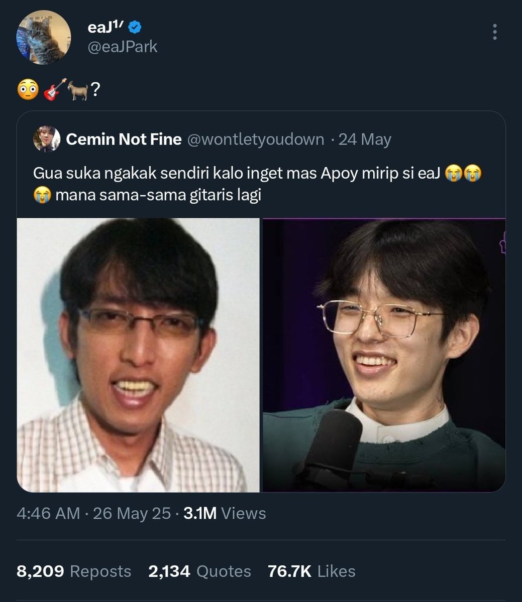 <a href="/starfess/">Starfess || CEK PINNED UNTUK KIRIM MENFESS</a> GUITARIST GOAT!! - Jae said
Greatest Of All Time maksudnya, jelasin aja sih kalo misal ada yg ga tau nanti dikiranya mocking.. engga kok jae ga pernah mocking