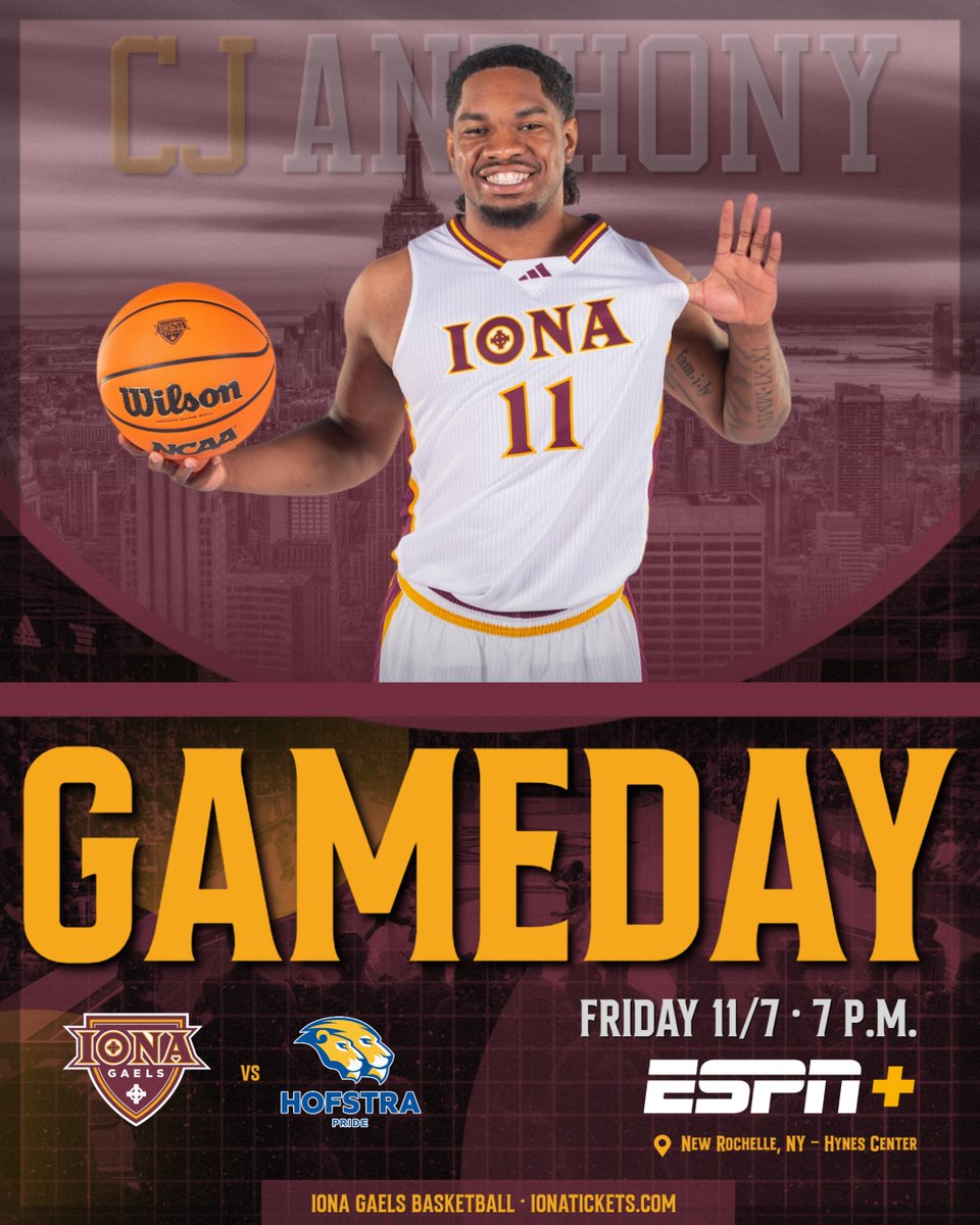 𝐆𝐀𝐌𝐄𝐃𝐀𝐘: The Dan Geriot Era Begins….

🆚: <a href="/HofstraMBB/">Hofstra Men's Basketball</a>
📅: TONIGHT
⏰: 7 p.m. 
📺: <a href="/ESPNPlus/">ESPN+</a> and on the @ESPN app
📍: Hynes Center
🎟: IonaTickets.com
📊: ionagaels.com/livestats

#MAACHoops <a href="/MAACHoops/">MAAC Hoops</a> #GaelNation #PackTheHAC