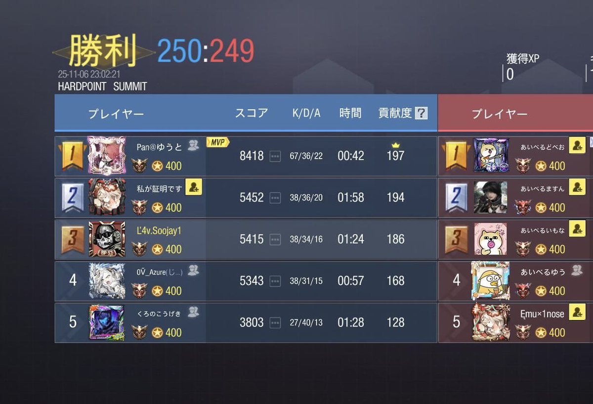 11/6  22:00
お相手様  <a href="/ivel_koushiki/">あいべる</a>   様
3-1  win