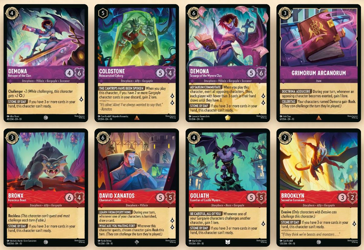 Disney Lorcana Whispers in the Well Gargoyles Cards