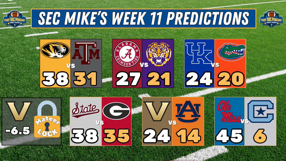 Week 11 SEC Predictions