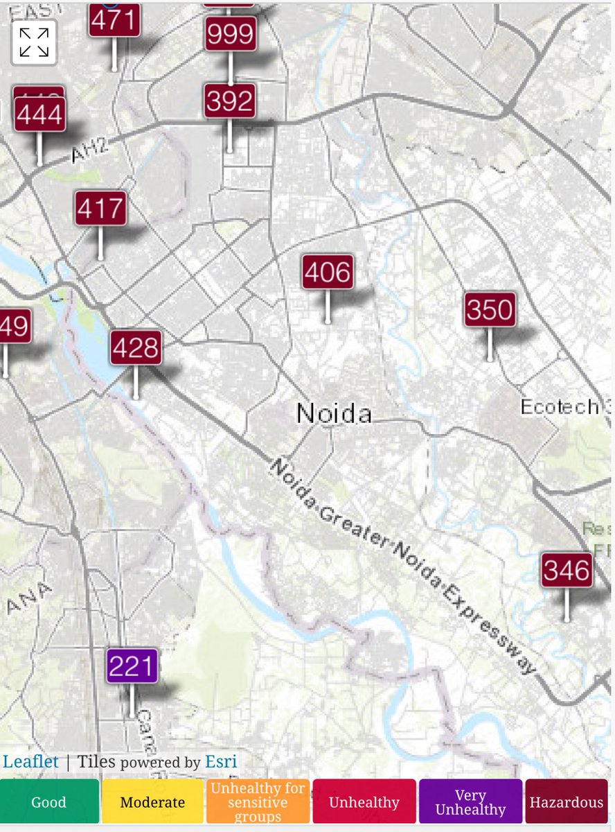 sanket's tweet photo. Message for Noida DM as I drop kids off to school. 

While your day begins at 10 or 11 am, poor children have to battle this in the morning. 

What’s in your control is shifting classes online. And you haven’t.

Mask up everyone. This isn’t good. 

@dmgbnagar https://t.co/4NLMbBXyaZ