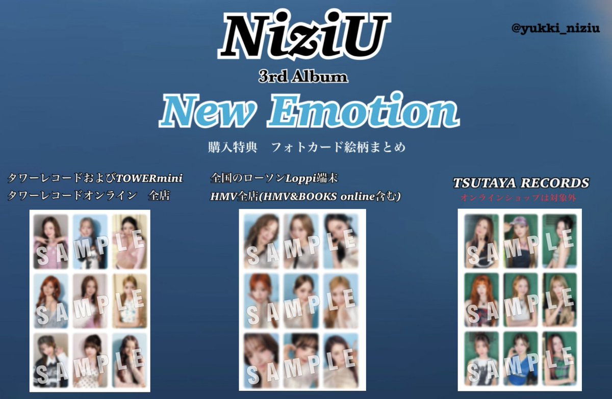 🌈NiziU 3rd Album 『New Emotion』 【CD購入特典】 フォトカード絵柄