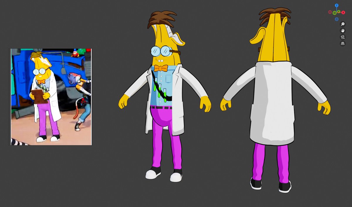 easkateconcepts's tweet image. &apos;Professor Frink Peely&apos; 3D model, recreated based on the couple shots he&apos;s visible in the season&apos;s trailer

#fortniteart #b3d