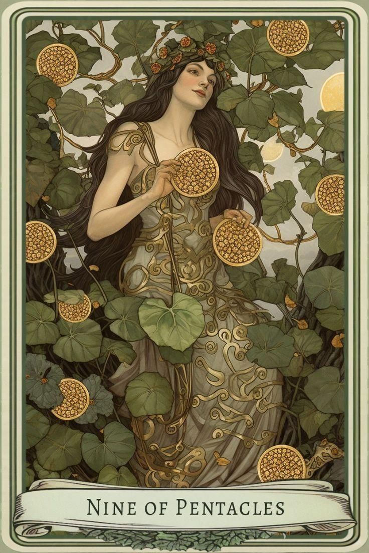 Les dejo un lindo nueve de oros, para atraer abundancia 🌱🪷