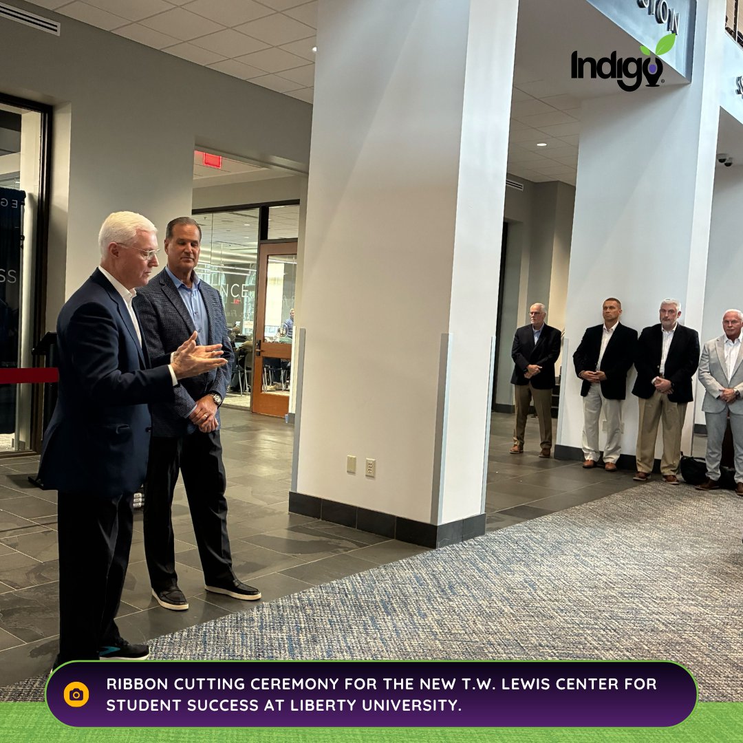 IndigoImpactOrg's tweet photo. Another milestone! 🎉

We wrapped up our week at Liberty University by witnessing the ribbon cutting of the T.W. Lewis Center for Student Success—thanks to the T.W. Lewis Foundation for championing purpose-driven education!

#TWLewisFoundation #StudentSuccess #IndigoEdCo https://t.co/W3pgpk5oBz
