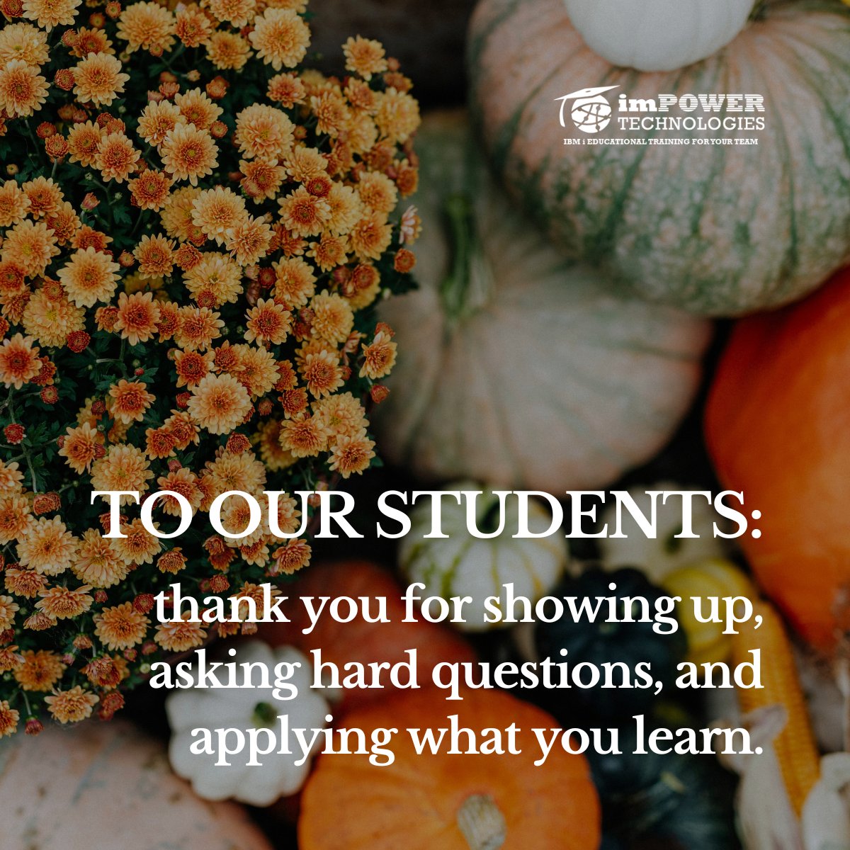 jbuck_imPower's tweet image. This Thanksgiving, we’re grateful for you. Because of you, the IBM i ecosystem stays strong, vibrant, and ready for what’s next.

Happy Thanksgiving and continued success to our community!

#ibm #computing #impowertech #BuckU #DB2 #SQL #IBMPowerSystems #RPGLE #IBMi