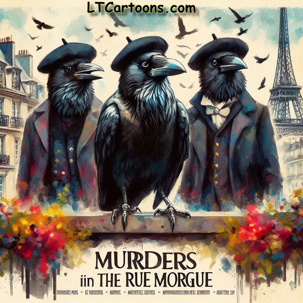 ricklondon's tweet image. Rue Morgue 🖼️ New cartoon just dropped—where sarcasm meets serenity. Think Larry David at Walden Pond or a mobster skink with a tommygun. Tap for a laugh, stay for the weird wisdom 👉 RickLondonGifts.com #CartoonMashup #FunnyGifts #murderofcrows #crow #crows #ruemorgue #gifts