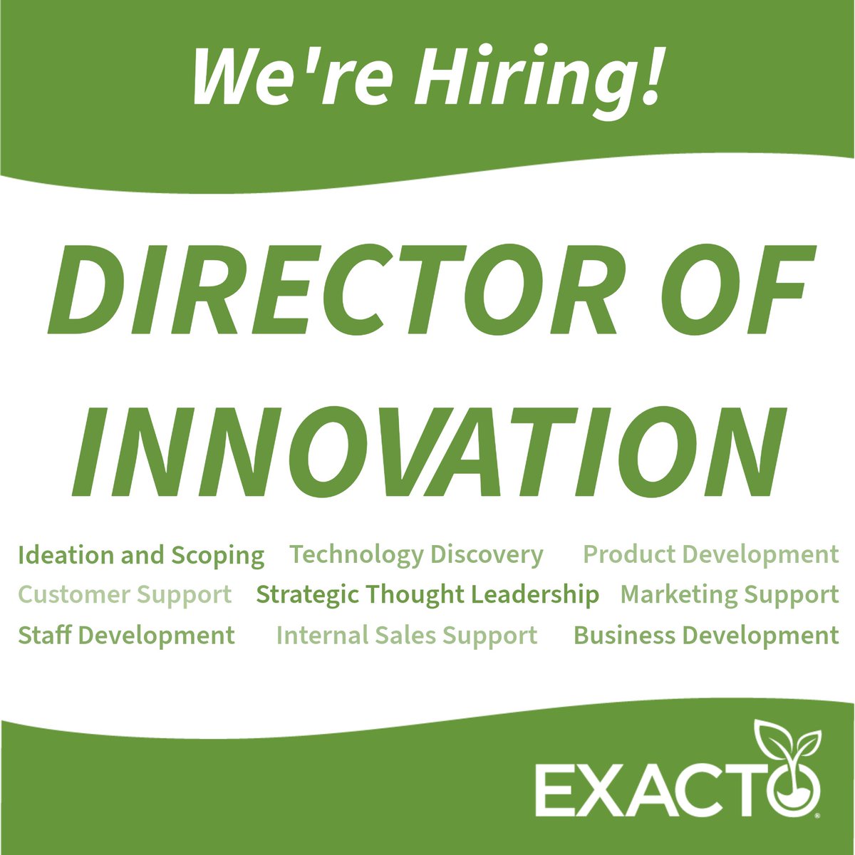ExactoLLC's tweet photo. We’re looking for a visionary leader to bridge science and strategy at Exacto! Apply now to help shape the future of ag innovation: https://t.co/1zycxQGCD6 https://t.co/8z2QYJU0k7