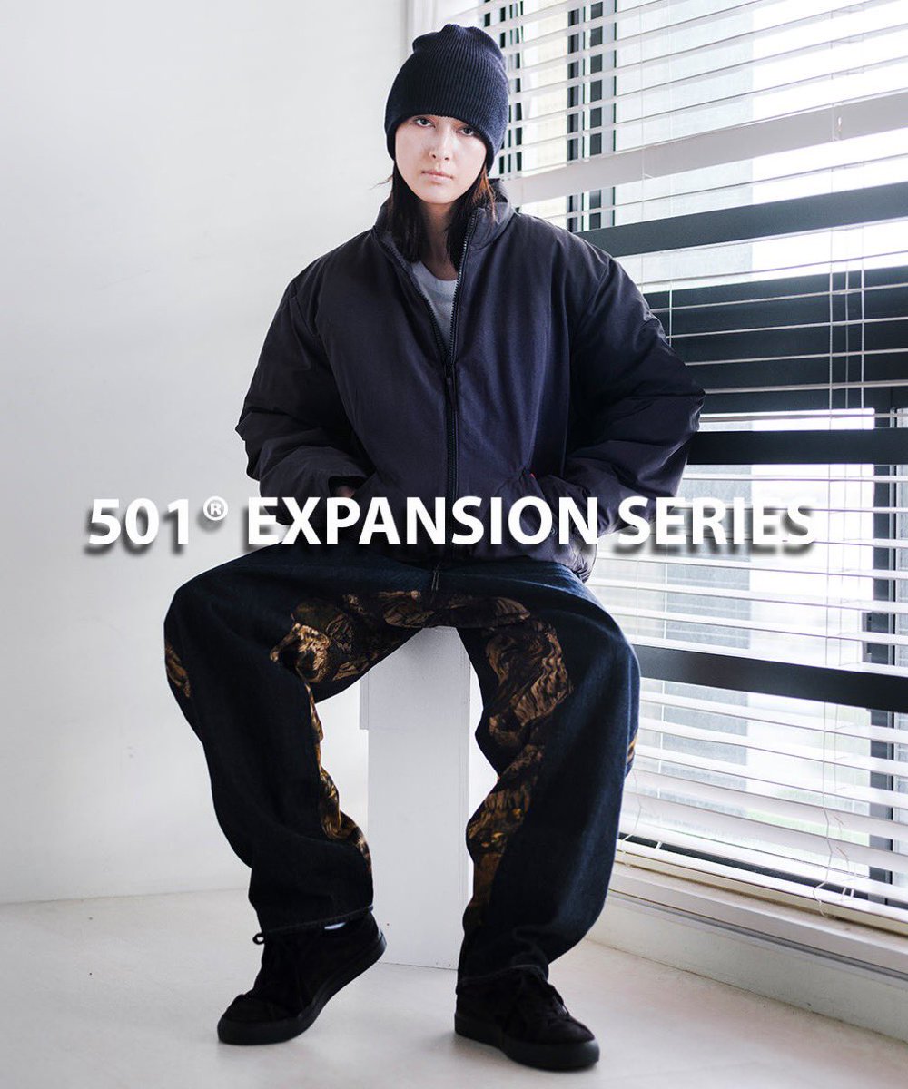 Levi's® 501® CUSTOMIZED EXPANSION BAGGY JEANS V2 S/D TREE CAMOが